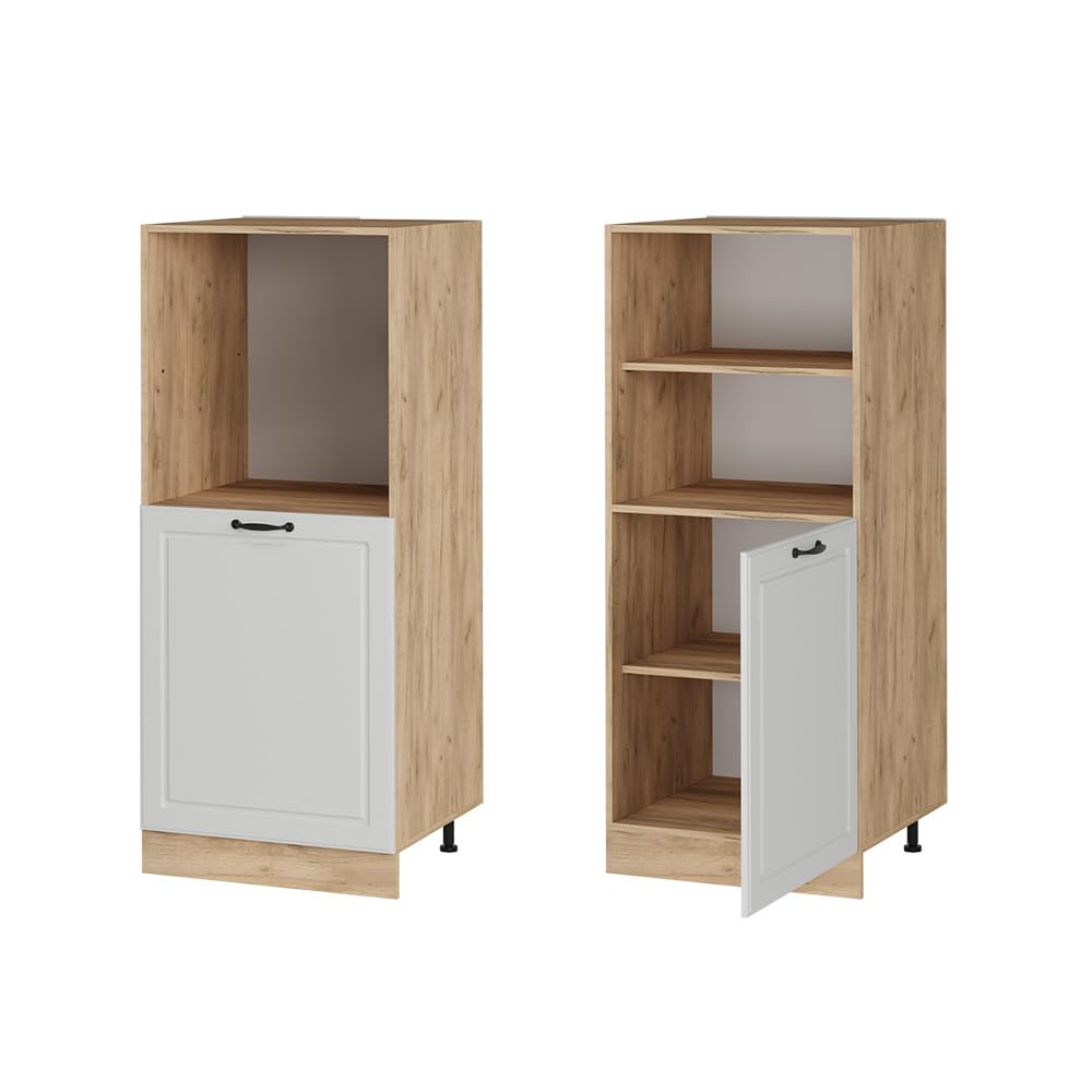 Vicco Herdumbauschrank R-Line, Weiß Landhaus, 60 cm, zur freien Kombination innerhalb modularer Küchensysteme | zur freien Kombination innerhalb modularer Küchensysteme