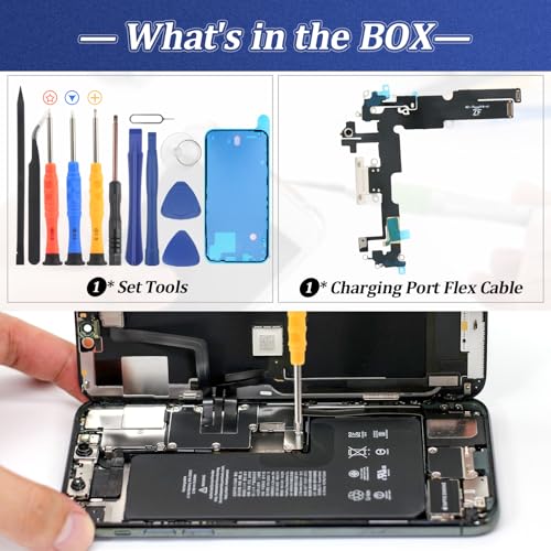 Port de charge pour iPhone 14 Plus connecteur dock câble flexible blanc