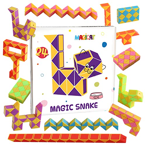 Magicat Premium Magic Snake Set, 24 Magic Snakes I Perfect Party Bag Children's Birthday Gifts, Party Favours, Children, Give Aways, Toy for Boys and Girls, Pinata Filling