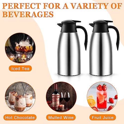 image for Norme 2 Pcs Thermal Coffee Carafe Insulated Stainless Steel Coffee Car