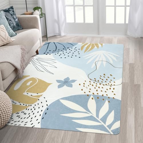 Lahome Boho Washable Blue Rug - 3x5 Small Non-Slip Low-Profile Ca...