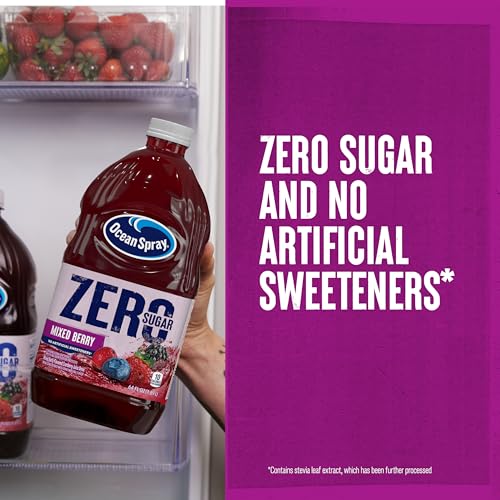 Image of Ocean Spray ZERO Sugar Mixed Berry Juice Drink, Cranberry Juice Drink Sweetened with Stevia, 64 Fl Oz Bottle