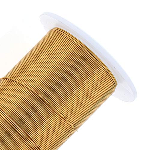 Image of The Beadsmith Wire Elements 26-Gauge Lacquered Tarnish-Resistant Copper Wire for Jewelry Making, 34 Yard, 31.09 Meter Spool (Brass)