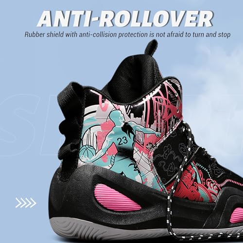 Image of Men's Basketball Shoes Fashionable Breathable Anti Slip Sports Shoes Outdoor Running Fitness Training Shoes
