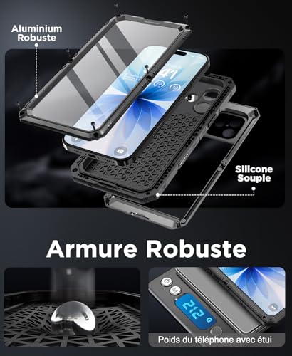 Coque iPhone 17 étanche Beeasy anti-poussière écran protégé noir