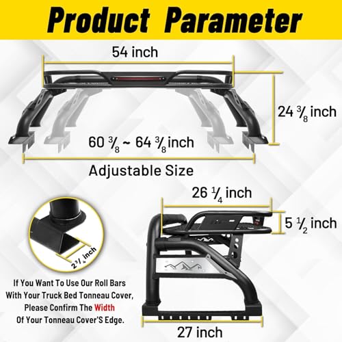 Image of MONOKING Roll Bar for Full Size Truck with Brake Light&Cargo Basket
