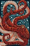 Lantern Press - Yachats, Oregon, Octopus Mosaic Wall Poster, 34L x 22.4W, Unframed Version