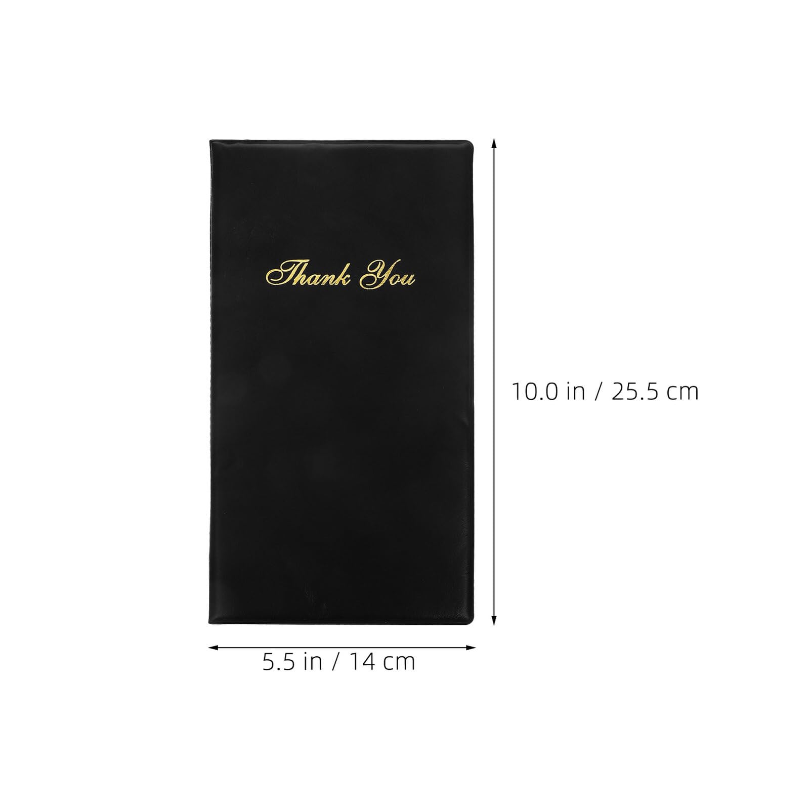 GALPADA 4 Pezzi Set da 4 Porta-conto per Ristorante 28x25,5 Cm in Materiale Resistente, Porta Ricevute e Portamenù Nero con Scritta Dorata Grazie", per Camerieri e Servizio Clienti in Bar