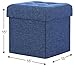 Ornavo Home Foldable Tufted Linen Storage Ottoman Square Cube Foot Rest Stool/Seat - 15