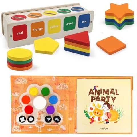 ROOCHKD Montessori Color & Shape Sorter + Mess Free Finger Painting Cover