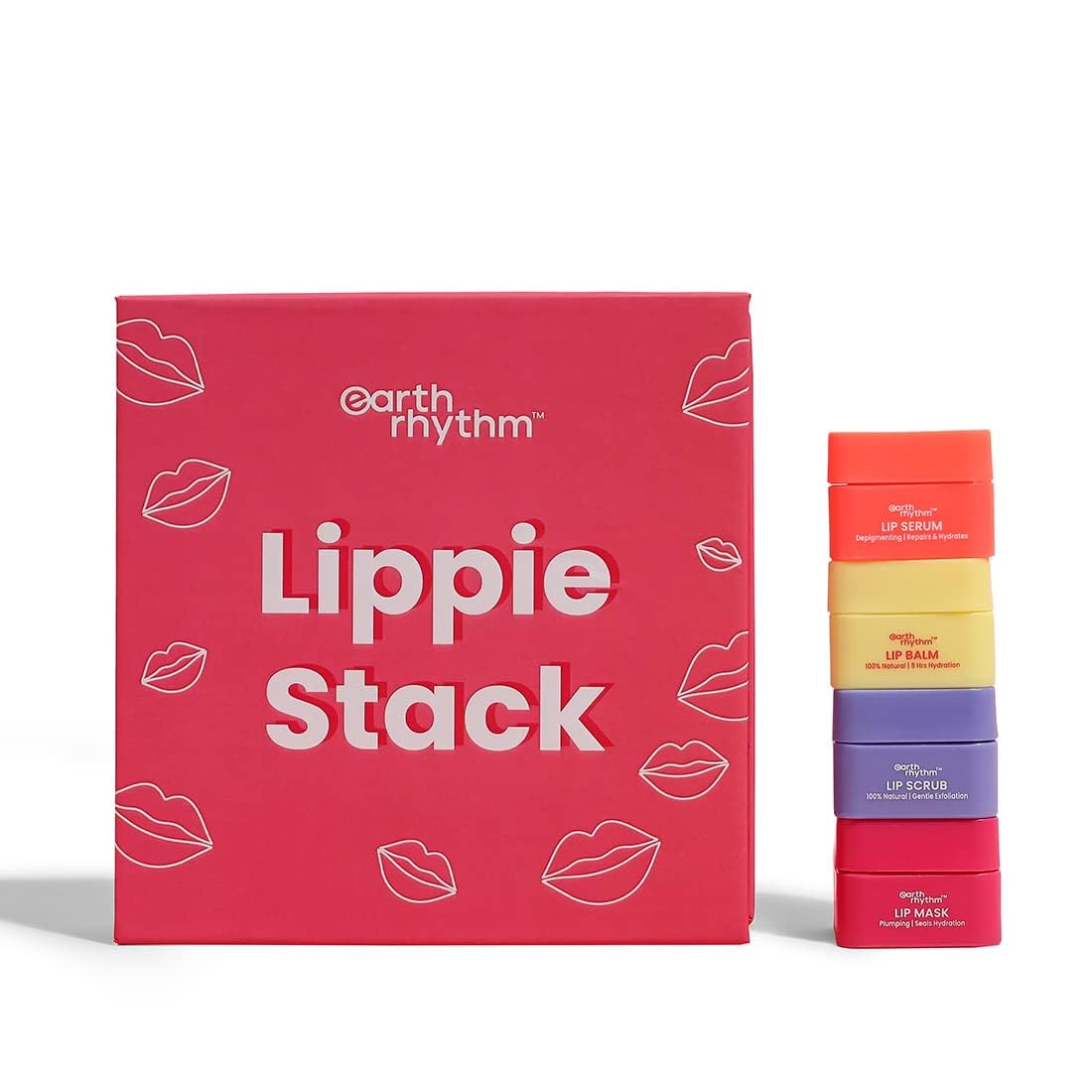 Earth-Rhythm Lip Care Kit pack of 4 | Gift Set For Men & Women With Lip Scrub, Lip Serum, Lip Balm & Lip Mask | Exfoliate, Hydrate, Nourish, Moisturize - 4 Gm (Each)