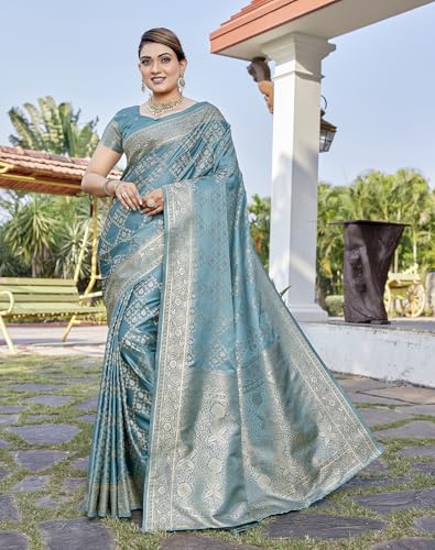 Image of Yashika Women's Pure Kanjivaram Silk Saree Soft Banarasi Style Wedding With Blouse Piece | Saree For Women | New Sari