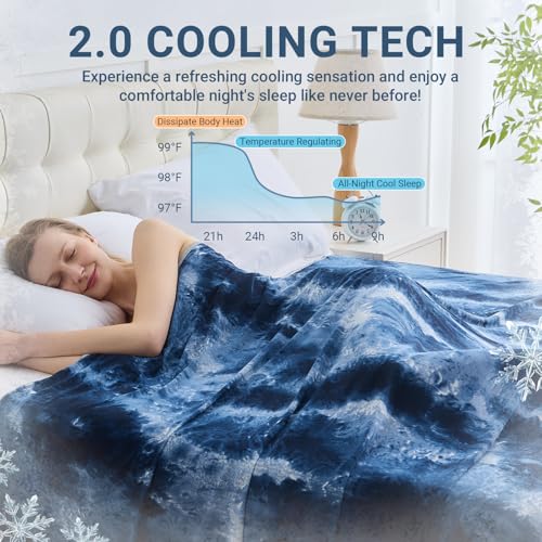 Image of Cooling Blanket for Hot Sleepers Throw Size 50 inchx70 inch, Summer Ice Cold Blanket Absorbs Heat to Keep Body Cool for Night Sweats, Lightweight Breathable Cold Blankets for Sleeping Bed & Sofa