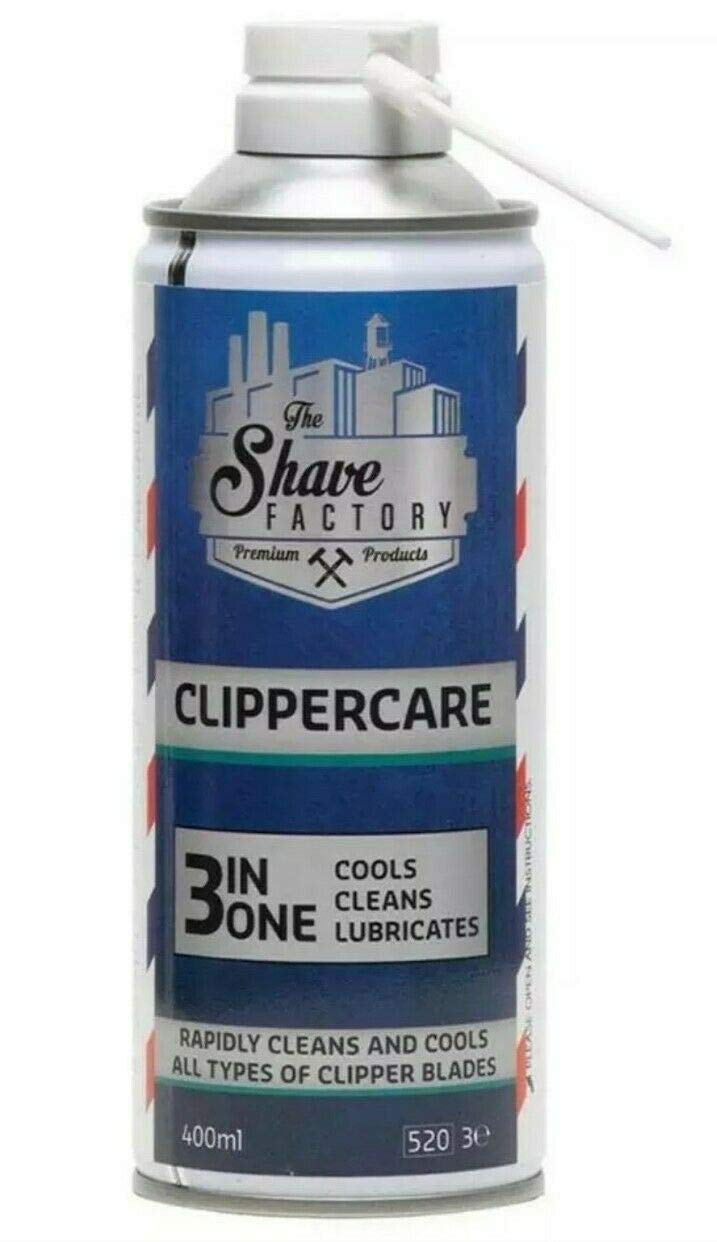 The Shave Factory Clippercare 400ml Klingenspray Pflege Spray für Haarschneidemaschinen Barber Zubehör