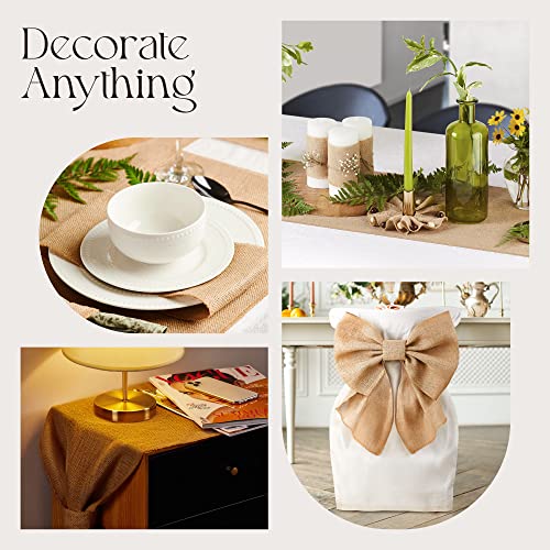 Designer Burlap Table Runner - For Farmhouse-Style Dining Room - Woven Jute Fabric Placemats Or Centerpieces - Rustic Home Decor For Coffee, Tea, & Outdoor Tables - Long Roll, 12 Inches X 10 Yards #TOP4