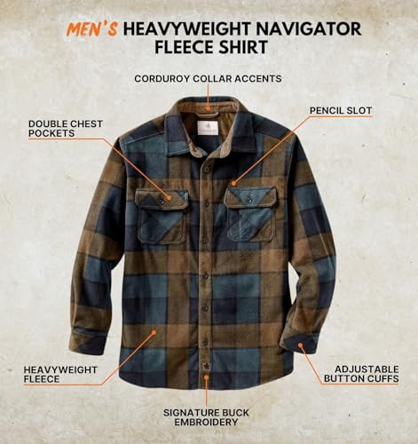 Legendary Whitetails Herren Standard Navigator Fleece-Hemd mit Knopfleiste, Blue Moon Square, Größe L