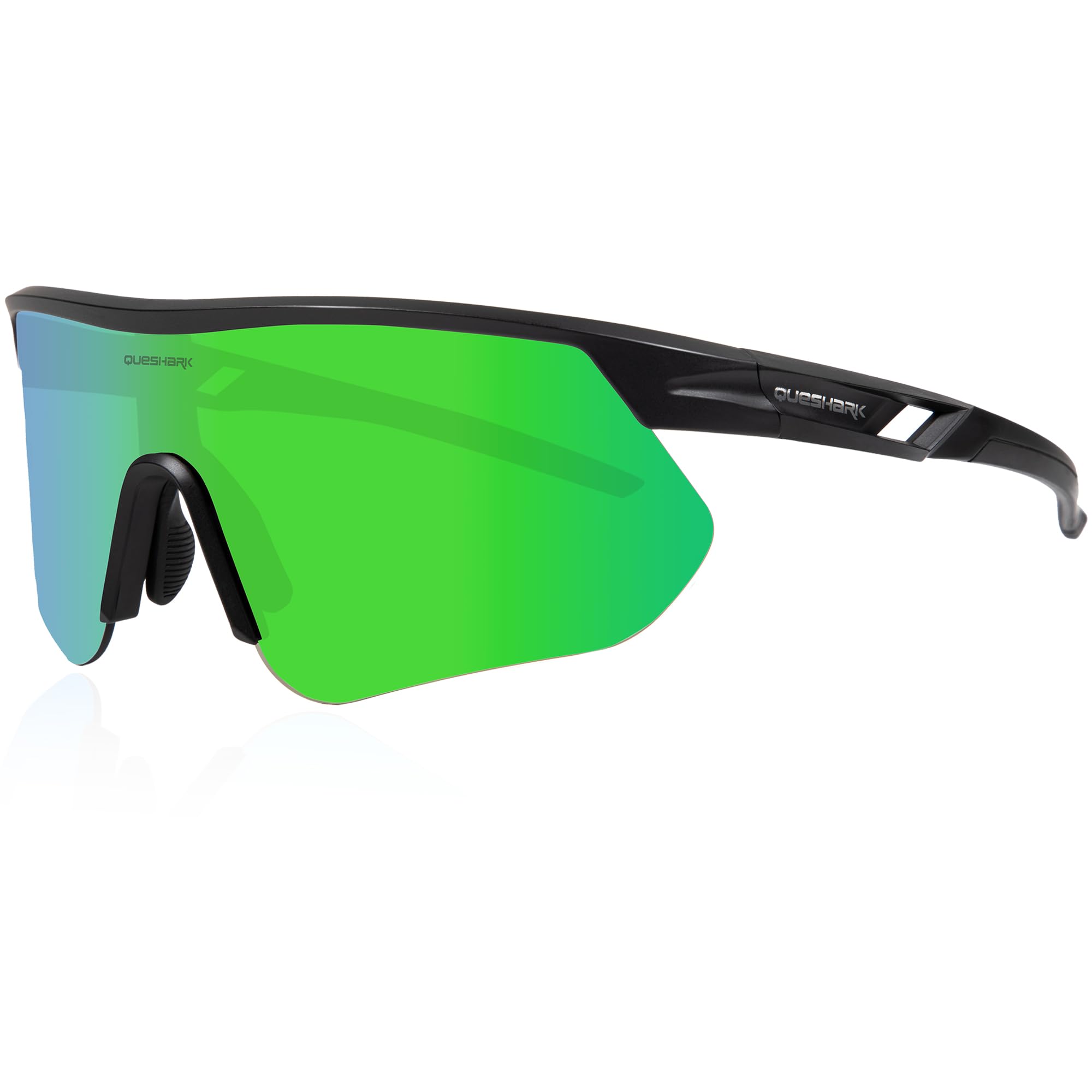 Queshark Occhiali Ciclismo, Occhiali Running Uomo Donna, Occhiali Veloci, TR90 Telaio & Protezione UV400, Occhiali da Sole Sportivi per Ciclismo Corsa Pesca Baseball Sci