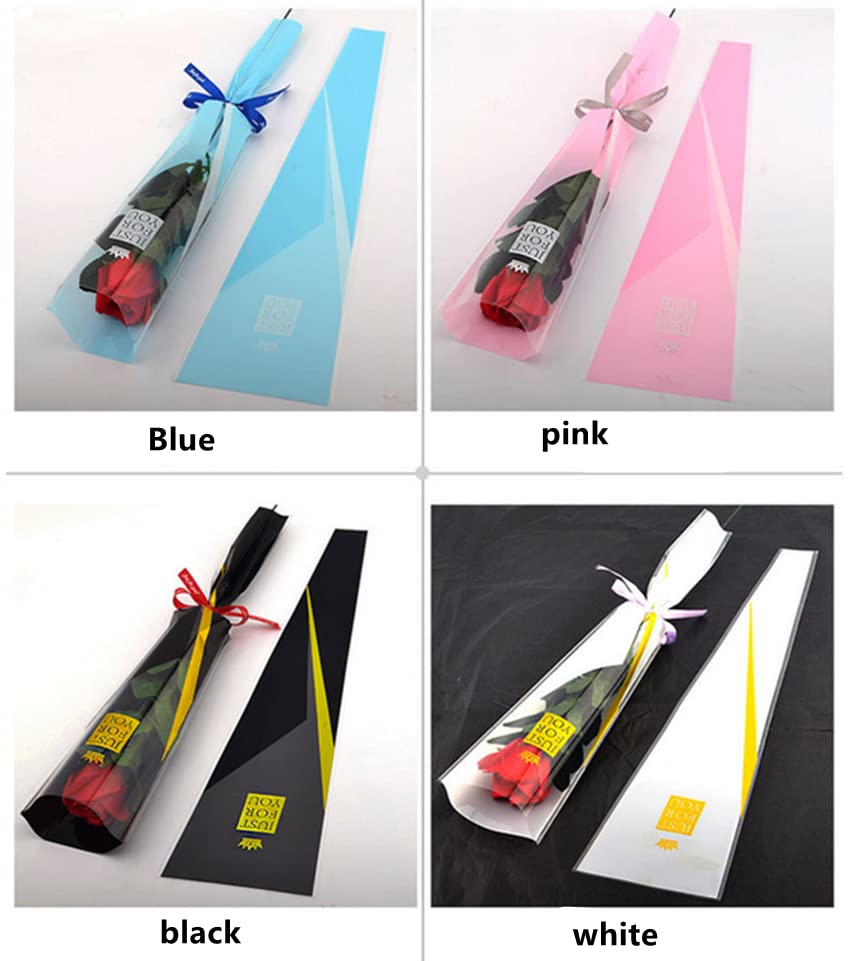 PATIKIL 50 Sacchetti Per Fiori In Carta Kraft – Con Finestra Trasparente, Confezione Regalo Bouquet 17.3x11x3.5 Cm - 3