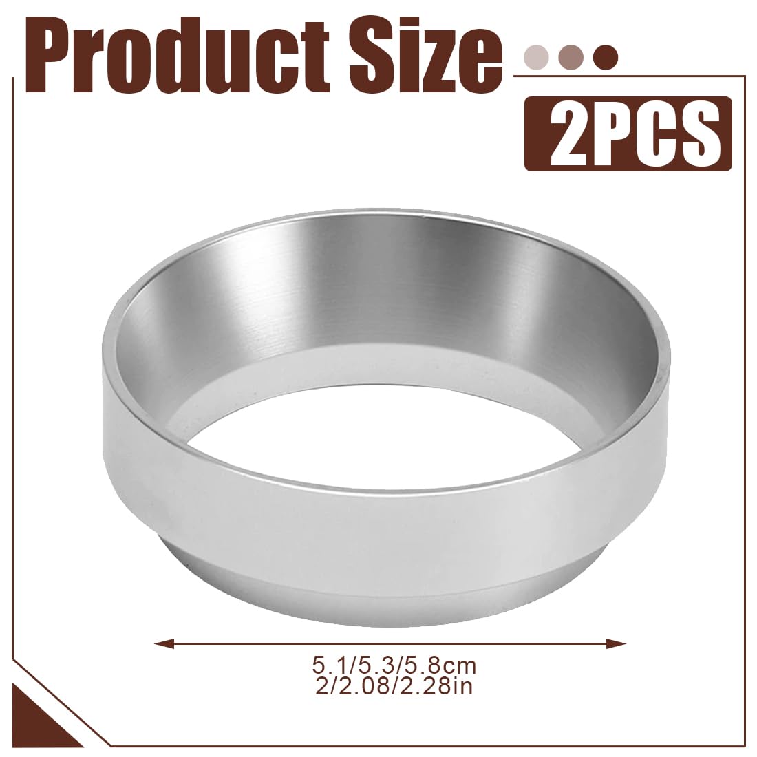2 Stück Kaffee Dosierring 51 Mm,Magnetisch Dosiertrichter,Aluminium Espresso Trichter,Kaffeedosierring Für Fülltrichter,Brühschüssel,Siebträger Zubehör,Kaffeepulver Exakten Abfüllen