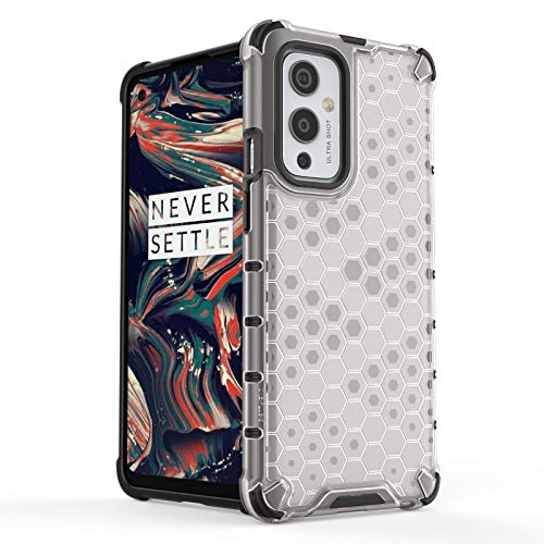 Image of Glasgow | for OnePlus 9 Honeycomb Pattern Back Case Cover for OnePlus 9 - Transparent