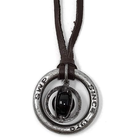 Amazon S W P ストーン メンズ ネックレス シンプル リング 天然石 革ひも ロング ネックレス パワーストーン レザー ペンダント オニキス Rsbn 001e ジュエリー 通販