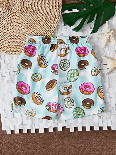 Floerns Boy'S Patchwork Drawstring Waist Printed Summer Boho Track Shorts Blue Donuts 11-12Y thumb #1