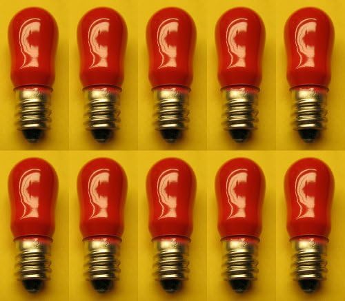 CEC Industries #6S6CR/120V (Red) Bulbs, 120 V, 6 W, E12 Base, S-6 shape (Box of 10)