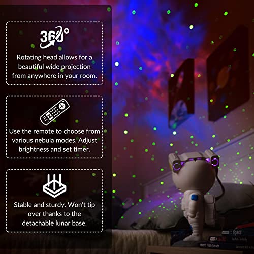 Mind-Glowing Astronaut Light Projector - Galaxy Star Projector Lamp & Fidget Infinity Cube - Kids Night Light For Bedroom - Birthday Gifts For Any Year Old Boys & Girls - Space Buddy Gift #TOP3