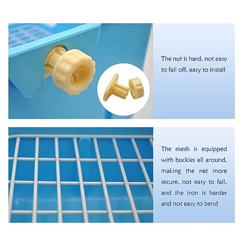 Image of 10Pcs Rabbit Litter Box Toilet,Bunny Plastic Square Cage Toilet with Grate Rabbit Corner Litter Bedding Small Animal Potty Training Box Pet Poop Pan for Bunny Guinea Pig Ferret Chinchilla(Blue)