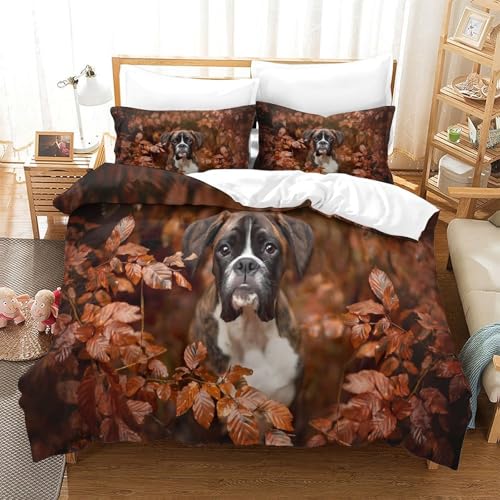 Housse de couette Boxer 3D microfibre parure de lit 135x200cm fermeture éclair