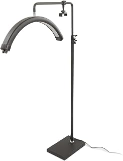 Tattoo Floor Lamp, Half Moon 100‑240V Lash Beauty Floor Lamp 40W 23 Inch Black for Tattoo Salon for Beautician (US Plug)