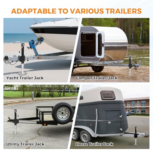 BEAMNOVA 8000 lbs Trailer Jack, Drill-Powered/Manual, Bolt-On Side Mount Swivel Heavy Duty, for Boat Utility RV Camper, 3.7-32.8 inches Easy Lift by BEAMNOVA - Image 6