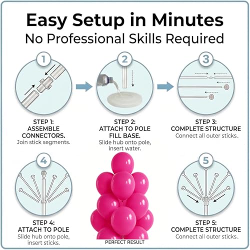 Image of Balloon Column Kit for Floor Set 2 with Stand for Birthday Party Decor