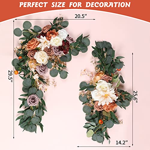 Sojock Artificial Wedding Arch Flowers Kit(Pack Of 3)- 2 Pcs Floral Arrangement, 1 Pcs Fabric Drap, For Wedding Ceremony Bouquets And Reception Backdrop Decoration,Diy Garden Craft Art Decoration #TOP2