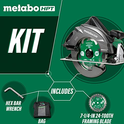 Metabo Hpt Circular Saw Kit | Ripmax | 7 1/4-Inch Blade | 6,800 Rpm | Dust Blower Function | 5-Year Warranty | C7Ur #TOP5