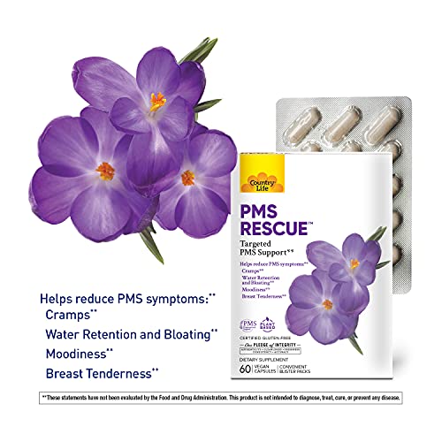 Country Life PMS Rescue – Targeted PMS Support – Convenient Blister Packs – Plant Based - Helps Reduce PMS Symptoms – 60 Vegan Capsules - Thumbnail 4