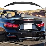 Generic M4 Convertible Carbon Fiber Pattern F33 Trunk Spoiler for 2014-2020 BMW 4 Series 2 Door Convertible & 2015-2020 F83 M4 Rear Trunk High-Kick Tail Spoiler Wing Lip Car Accessories (ABS)