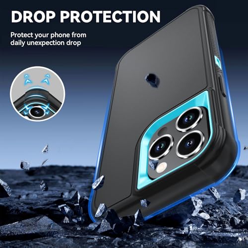 Image of SunStory Compatible with iPhone 14 Pro Case with HD Screen Protector, 3-Layer Heavy Duty Full-Body Cover,3 in 1 Hybrid Protective Case for iPhone 14 Pro 6.1 inch,BlackSkyBlue