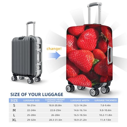 Strawberry Red For Travel Luggage Cover Suitcase Protector Fits 18-32 Inch Travel Luggage Protector Elastic Luggage Anti-Scratch Suitcase Cover4