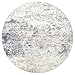 DMOYEST 6ft Round Area Rug Living Room Rugs - 6x6 Washable Large Soft Indoor Modern Abstract Low Pile Rug Carpet for Bedroom Dining Room Farmhouse Home Office - Beige Blue