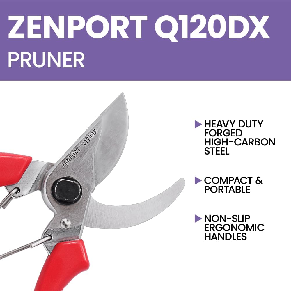 Zenport Q120DX Precision Pocket Secateur, 8-Inch, Orange