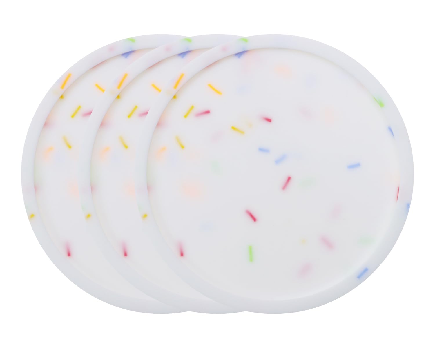 ONLYKXY 3-Pack Silicone Drink Coasters - 3.93 Inch Round Waterproof Coasters For Coffee & Tea