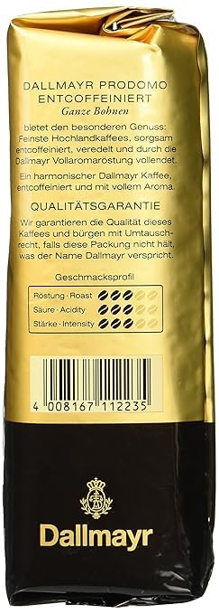 Dallmayr Prodomo Decaffeinated 500g Whole Bean (12 x 500 g)