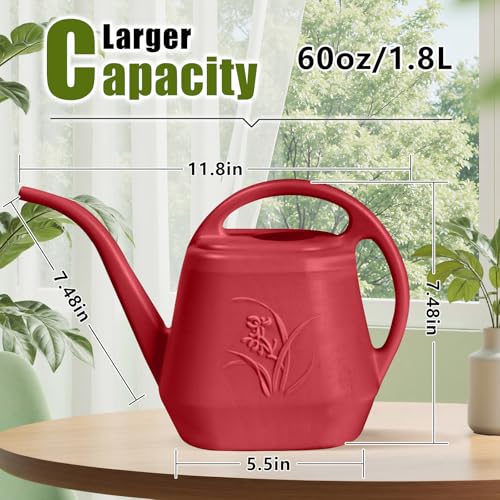 Image of Plant Watering Can - 1 /2 Gallon - Wine Red | With Long Spout for Watering-Home Indoor and Outdoor Garden