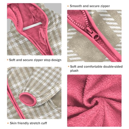 GuoChe Brown Tartan Plaid Kids Sherpa Jacket3