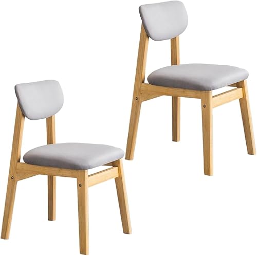 Miniatura 19 de YVYKFZD Juego de sillas de comedor, sillas de cocina de madera maciza, silla de comedor tapizada con respaldo curvo, silla de sala de estar con Gris