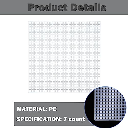 Image of Allazone Plastic Mesh Canvas Sheets for Embroidery - 53 PCs, Square Mesh, Knit & Crochet Projects