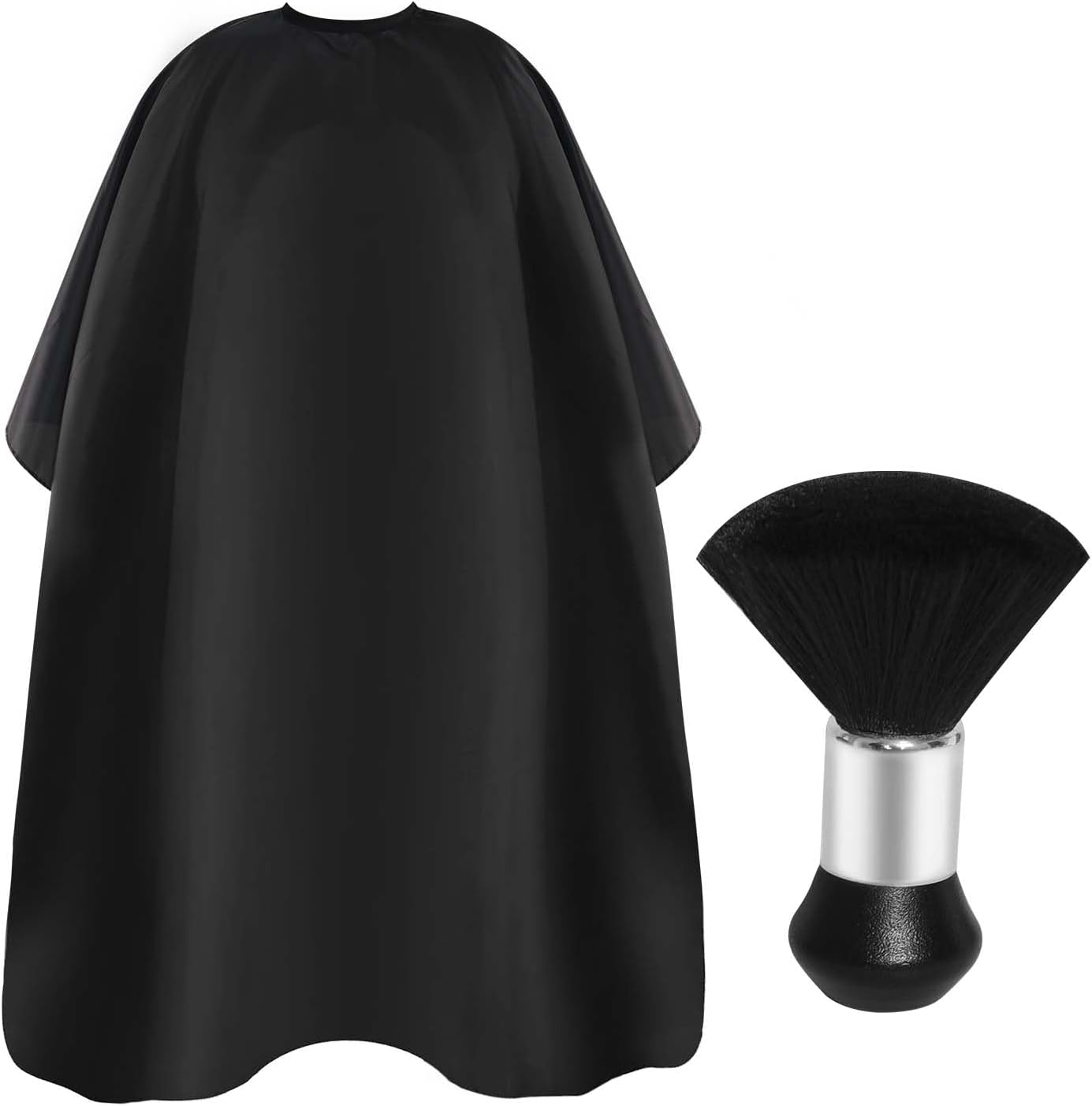 Omvoina Professional Haircut Cape with Adjustable Snap Closure and Neck Duster Brush, Salon Hair Cutting Cape, Barber Cape for Unisex
