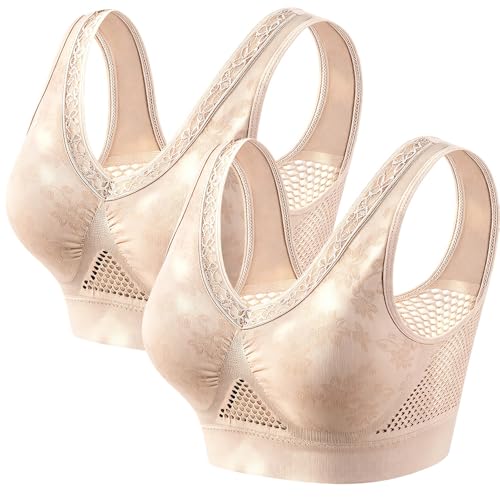 Image of Runsgo Bras for Women, Plus Size Bra, No Wire Mesh Tank Top Bra