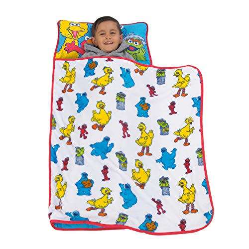 Sesame Street - Yellow, Blue, Red Toddler Nap Mat, Yellow, Blue, Red, Green